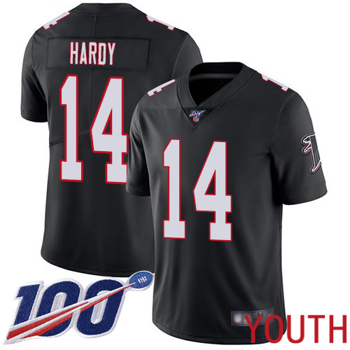 Atlanta Falcons Limited Black Youth Justin Hardy Alternate Jersey NFL Football #14 100th Season Vapor Untouchable